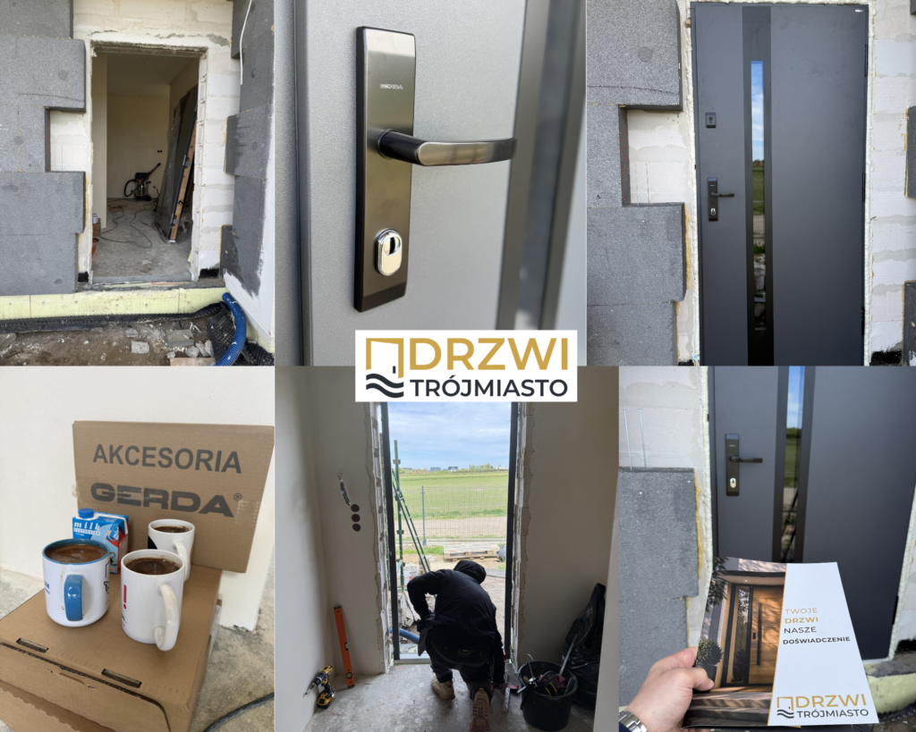 Montaż nowoczesnych drzwi zewnętrznych do domu GERDA w okolicach Gdyni